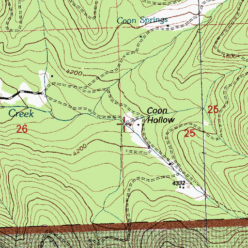 Topographic Map of Coon Hollow, MT