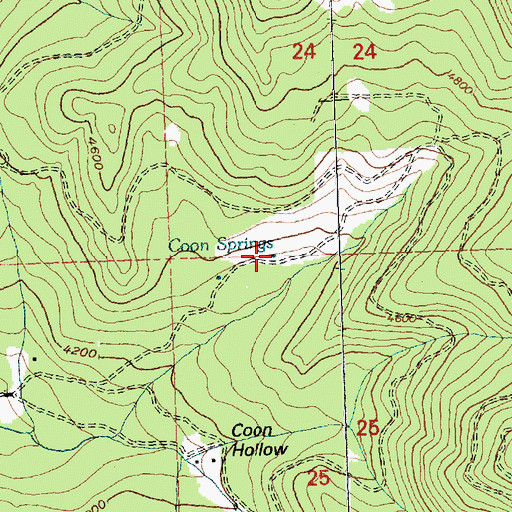 Topographic Map of Coon Springs, MT