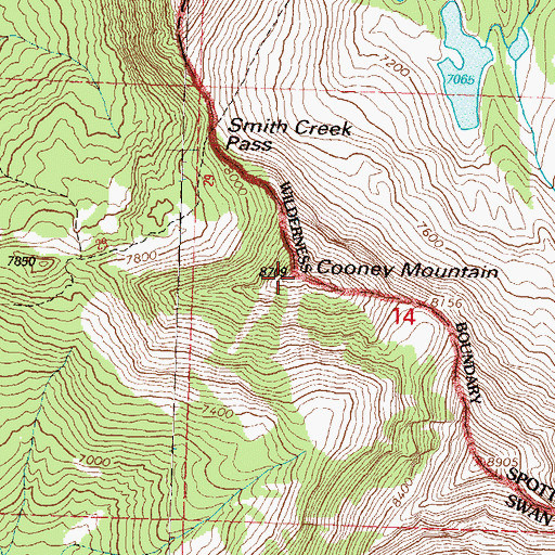 Topographic Map of Cooney Mountain, MT