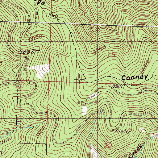 Topographic Map of Cooney Ridge, MT