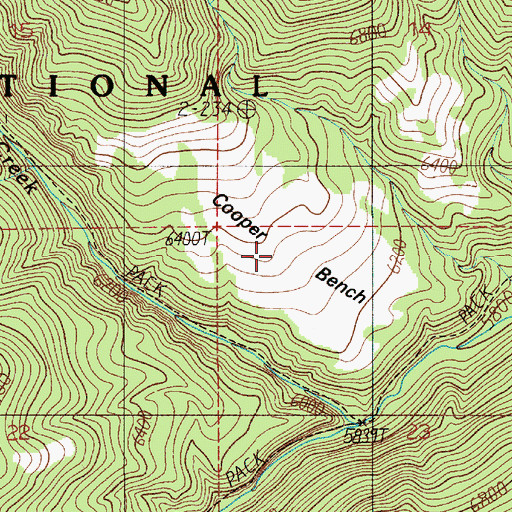 Topographic Map of Cooper Bench, MT