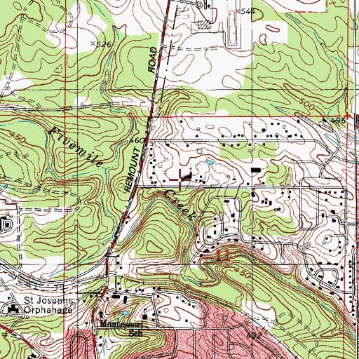 Topographic Map of Remount Baptist Church, AR