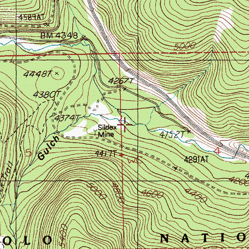 Topographic Map of Copper Gulch, MT