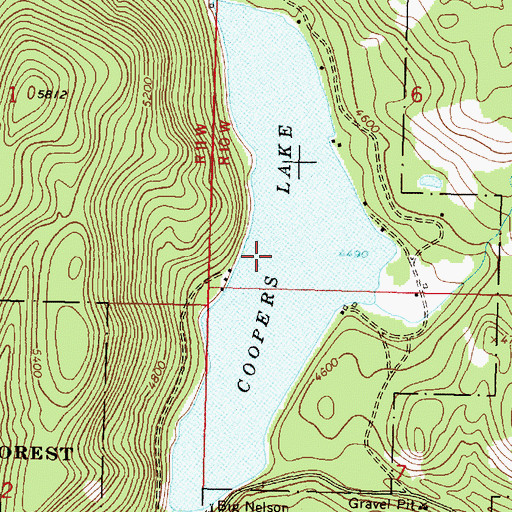 Topographic Map of Coopers Lake, MT