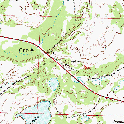 Topographic Map of Copenhaver Park, MT