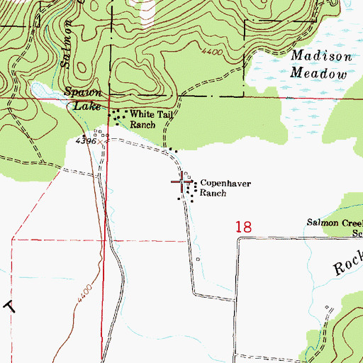 Topographic Map of Copenhaver Ranch, MT