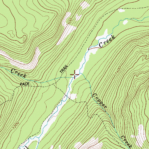 Topographic Map of Copper Creek, MT