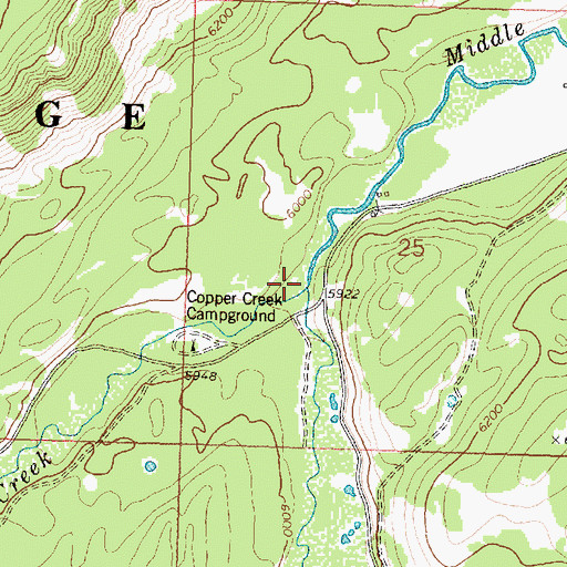 Topographic Map of Copper Creek, MT