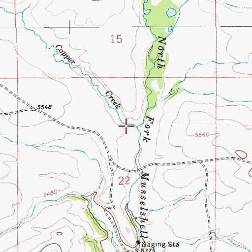 Topographic Map of Copper Creek, MT
