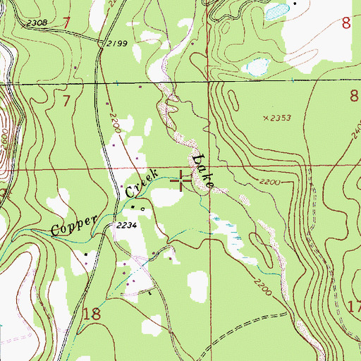 Topographic Map of Copper Creek, MT