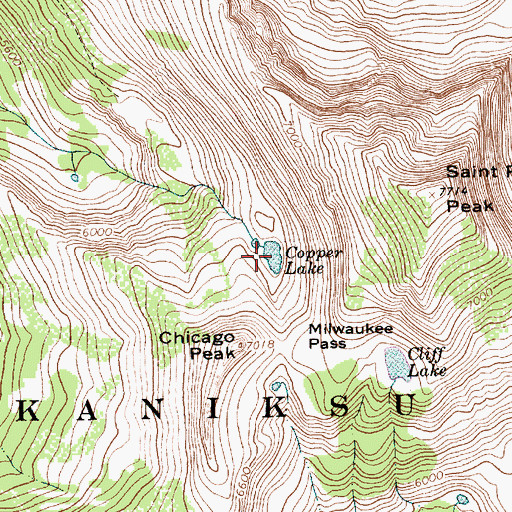 Topographic Map of Copper Lake, MT