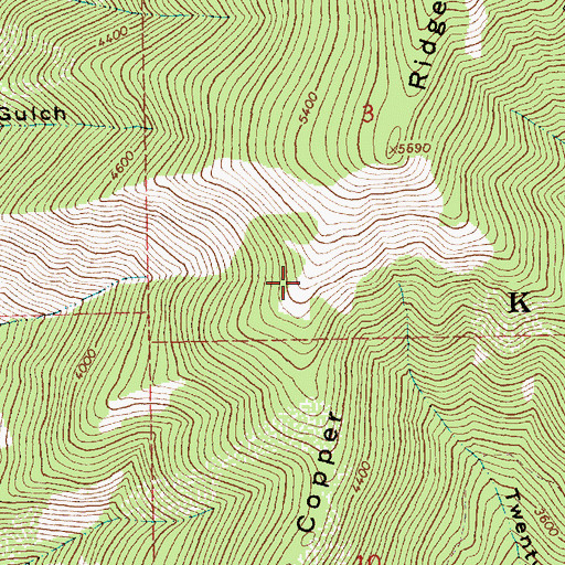 Topographic Map of Copper Ridge, MT