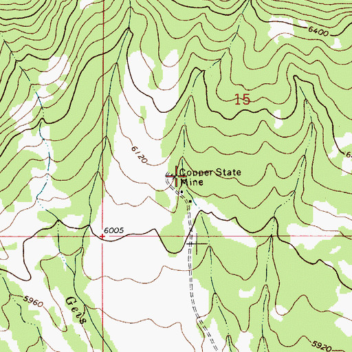 Topographic Map of Copper State Mine, MT
