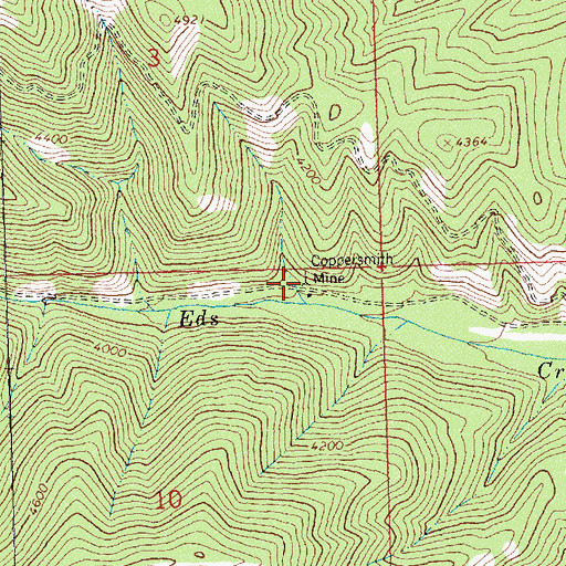 Topographic Map of Coppersmith Mine, MT