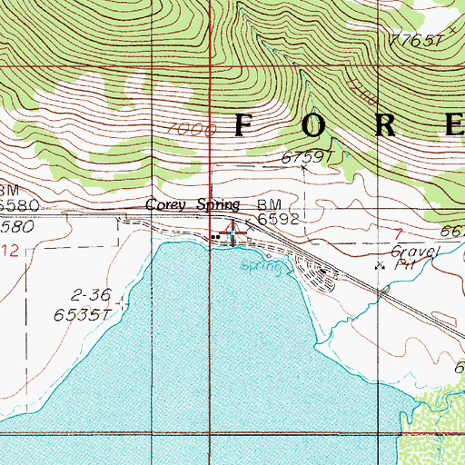 Topographic Map of Corey Spring, MT