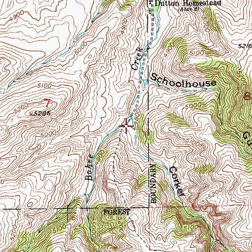 Topographic Map of Corker Canyon, MT