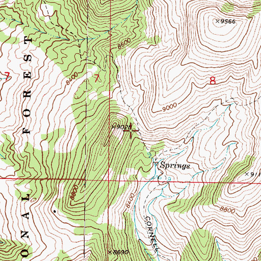 Topographic Map of Cornell Trail, MT