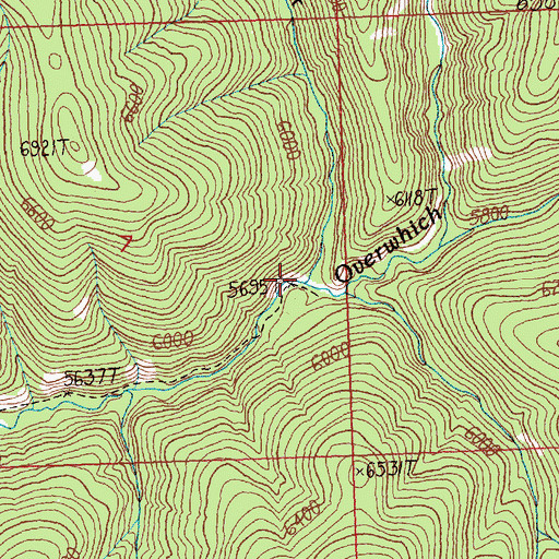 Topographic Map of Corner Creek, MT