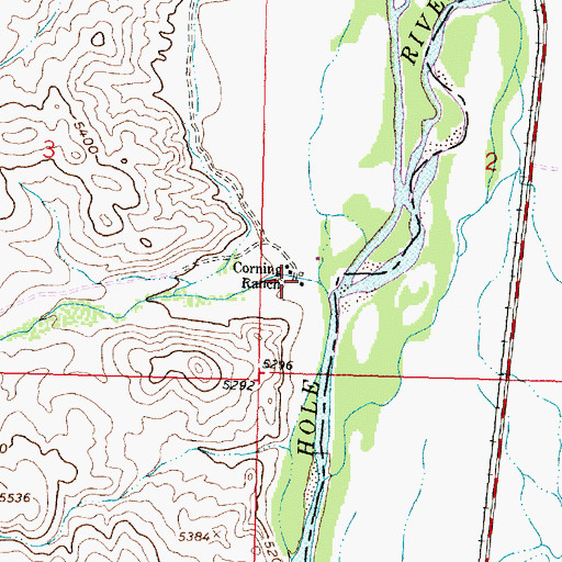 Topographic Map of Corning Ranch, MT