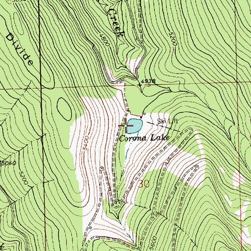 Topographic Map of Corona Lake, MT
