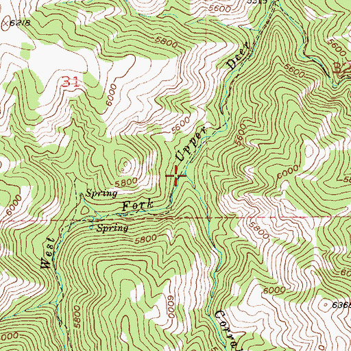 Topographic Map of Corral Creek, MT