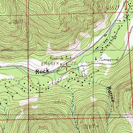 Topographic Map of Corral Creek, MT