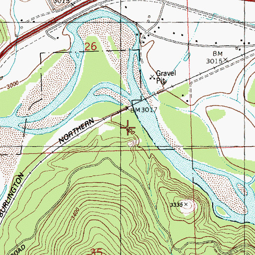 Topographic Map of Corral Creek, MT