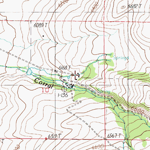 Topographic Map of Corral Creek Ranch, MT