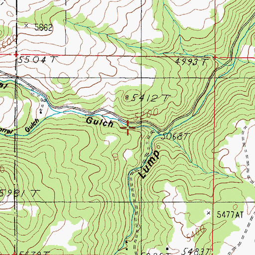 Topographic Map of Corral Gulch, MT