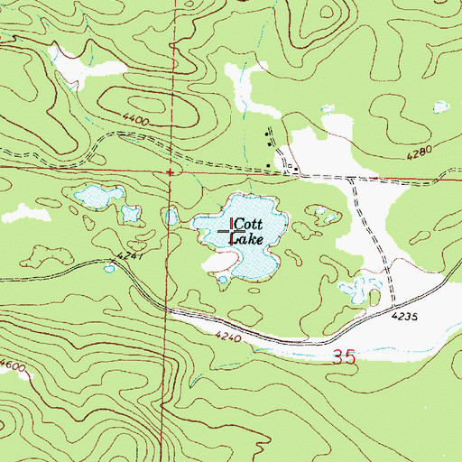 Topographic Map of Cott Lake, MT