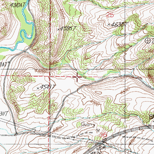 Topographic Map of Cottonwood Canyon, MT