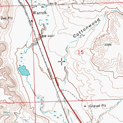 Topographic Map of Cottonwood Coulee, MT