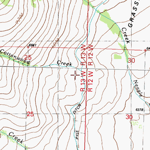 Topographic Map of Cottonwood Creek, MT