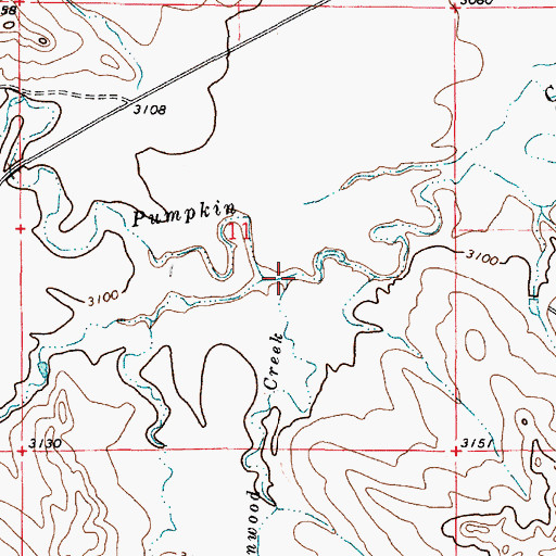 Topographic Map of Cottonwood Creek, MT
