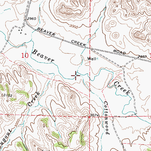 Topographic Map of Cottonwood Creek, MT