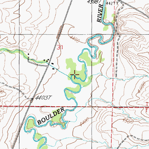 Topographic Map of Cottonwood Creek, MT