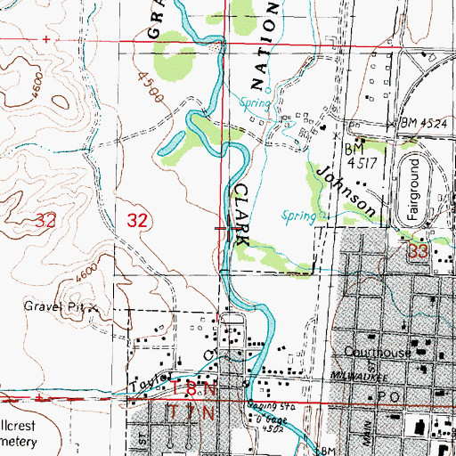 Topographic Map of Cottonwood Creek, MT