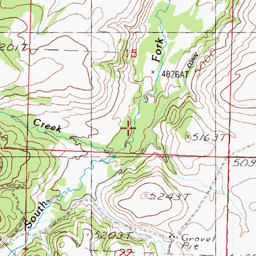 Topographic Map of Cottonwood Creek, MT