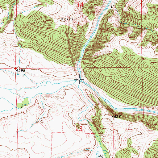Topographic Map of Cottonwood Creek, MT