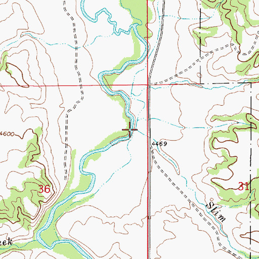 Topographic Map of Cottonwood Creek, MT