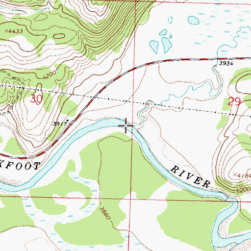 Topographic Map of Cottonwood Creek, MT