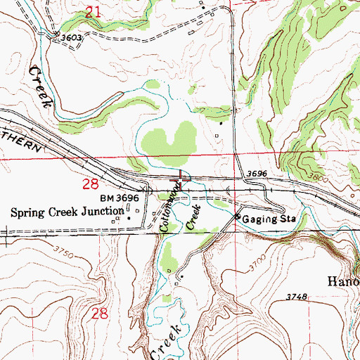 Topographic Map of Cottonwood Creek, MT