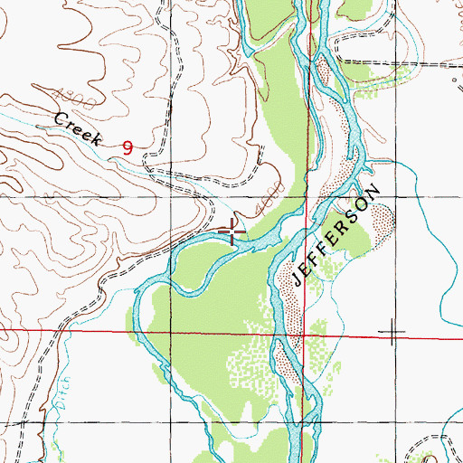 Topographic Map of Cottonwood Creek, MT