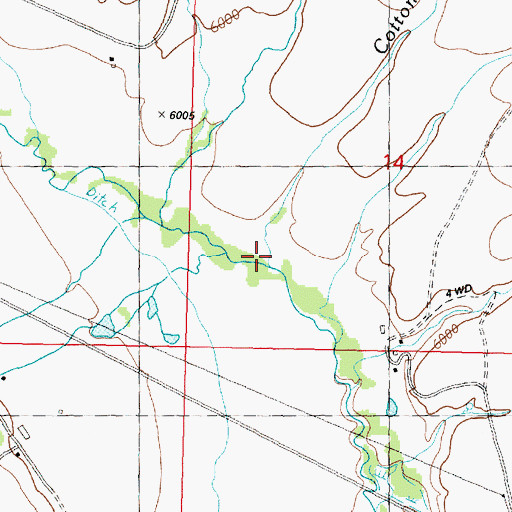 Topographic Map of Cottonwood Creek, MT