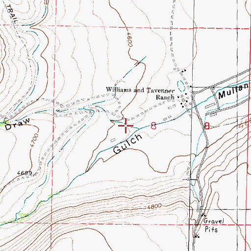 Topographic Map of Cottonwood Draw, MT
