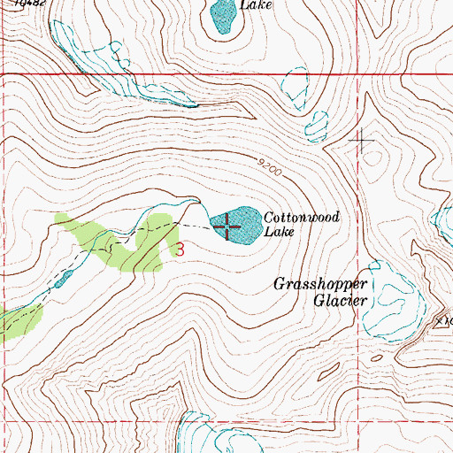 Topographic Map of Cottonwood Lake, MT