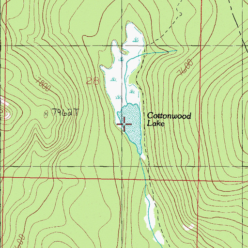 Topographic Map of Cottonwood Lake, MT