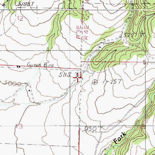 Topographic Map of Cottonwood School (historical), MT