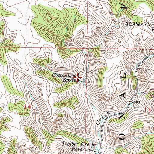 Topographic Map of Cottonwood Spring, MT