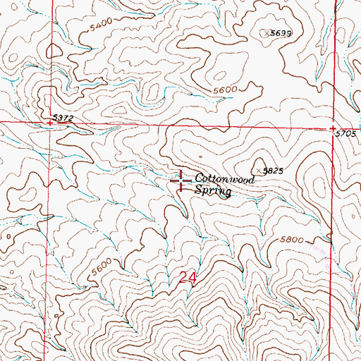 Topographic Map of Cottonwood Spring, MT